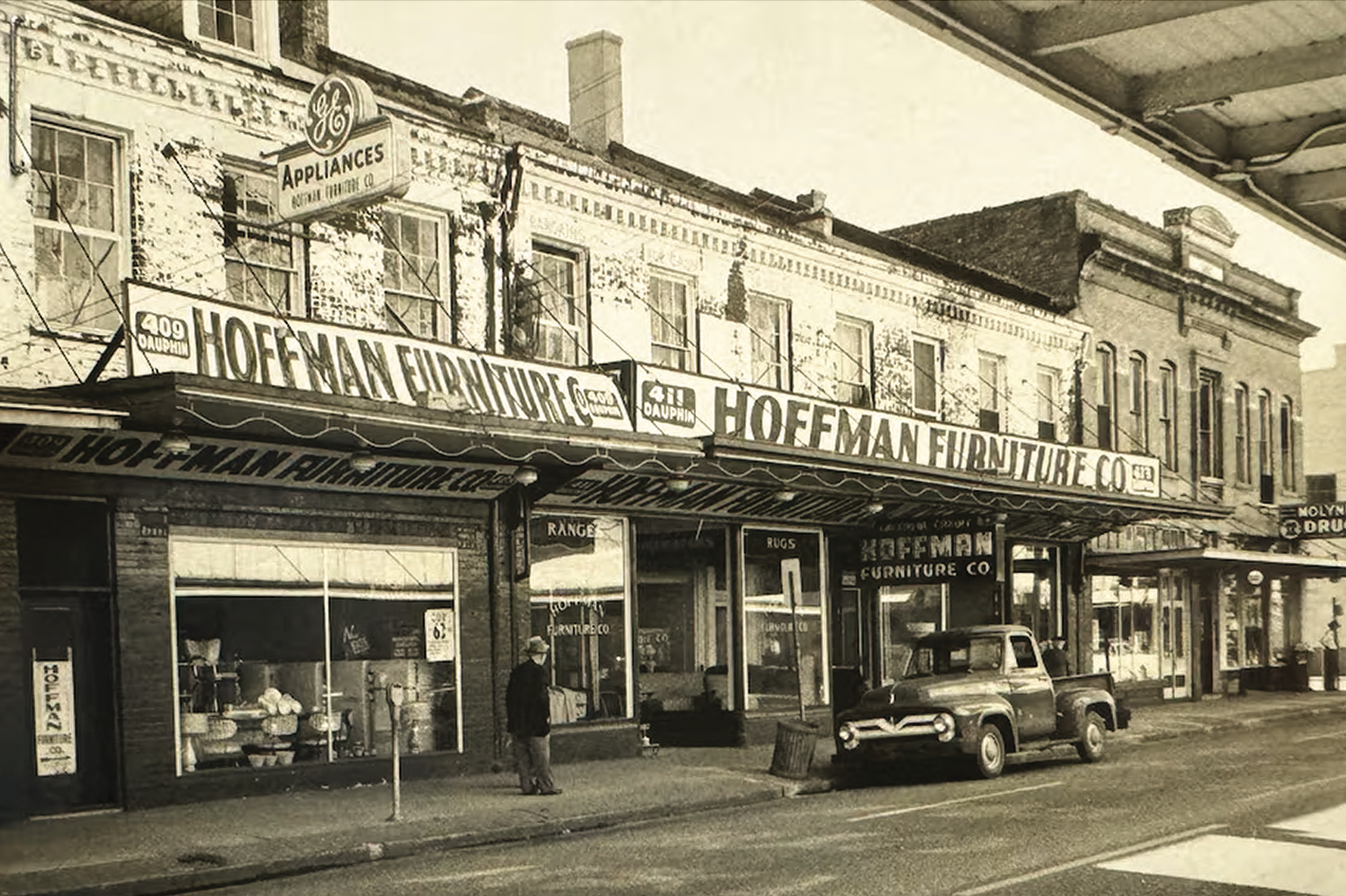 Exterior of Hoffman Furniture building